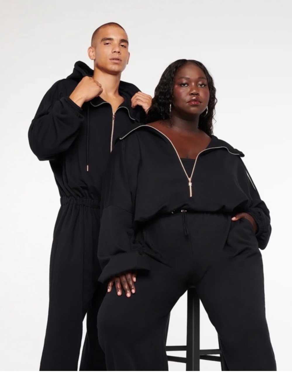 Savage X Fenty Black Zip-Front Jumpsuit